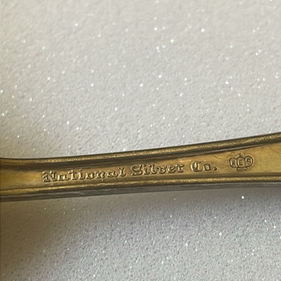 VTG ca 1936-51 National silver Co. KES King Edward silver plate set 6 tea spoons - Picture 6 of 11